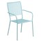 Emma and Oliver Commercial Grade 35.5" Square Metal Garden Patio Table Set, 4 Square Back Chairs